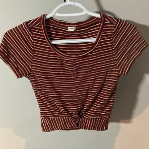 Striped garage crop top